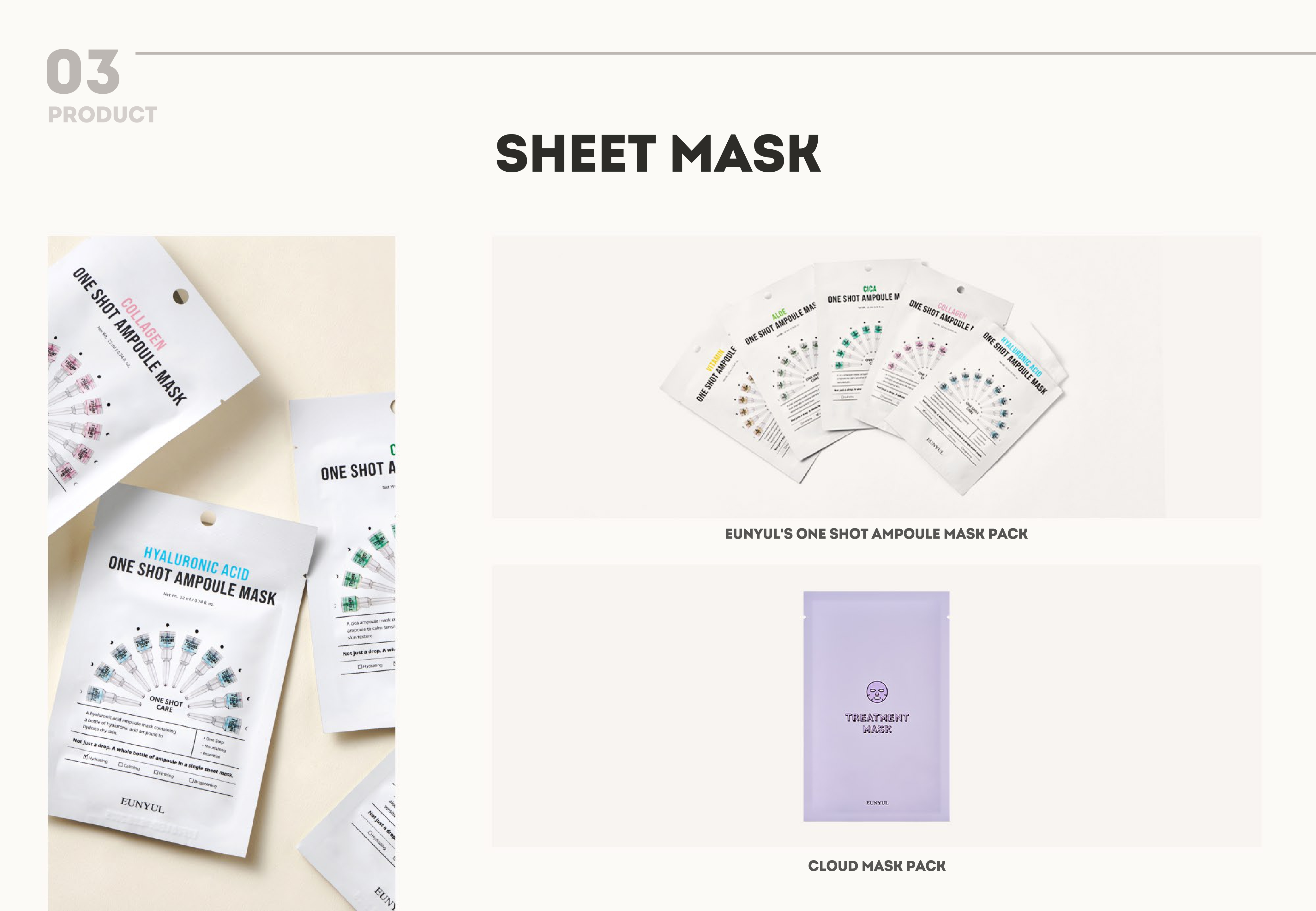 EUNYUL One Shot Ampoule Mask Pack & Cloud Mask Pack