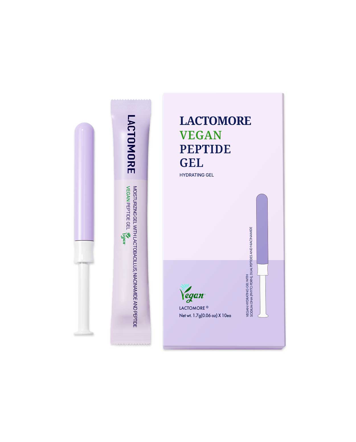 LactoMore Vegan Peptide Gel — 나이아신아마이드·듀얼 펩타이드·PDRN 함유 비건 하이드레이팅 젤