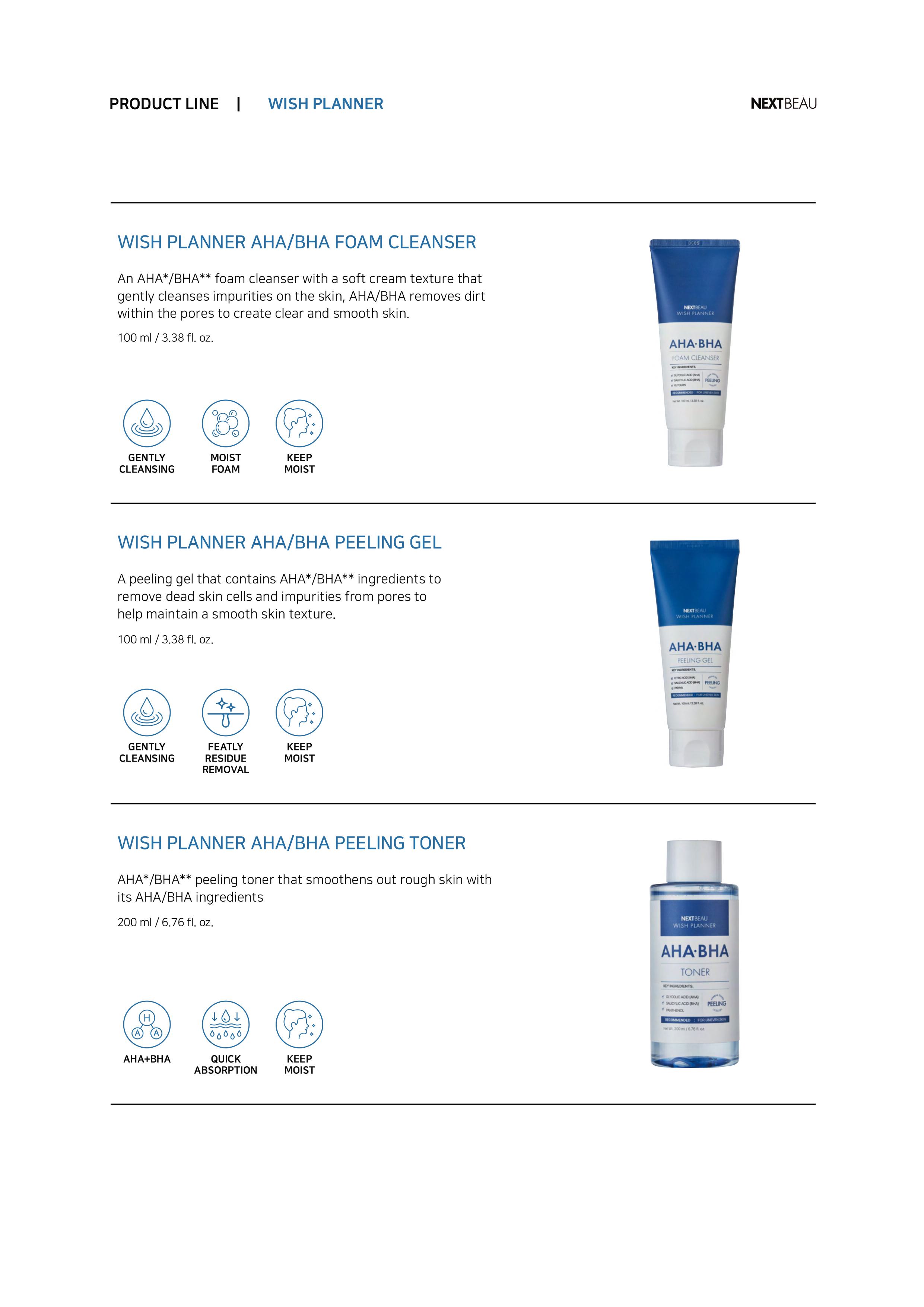 NEXTBEAU Wish Planner AHA BHA Foam Cleanser