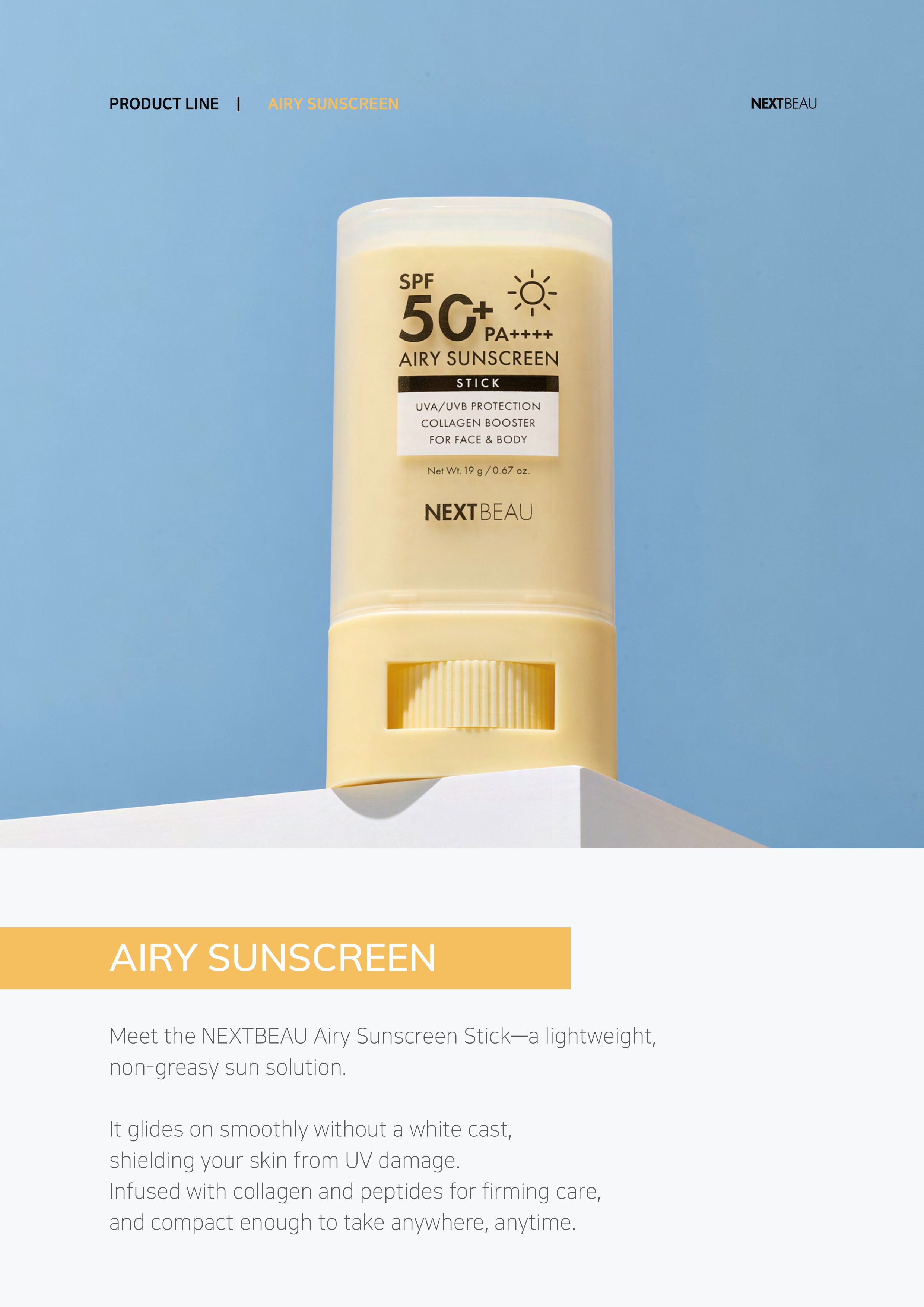 NEXTBEAU Airy Sunscreen Stick SPF50+ PA++++