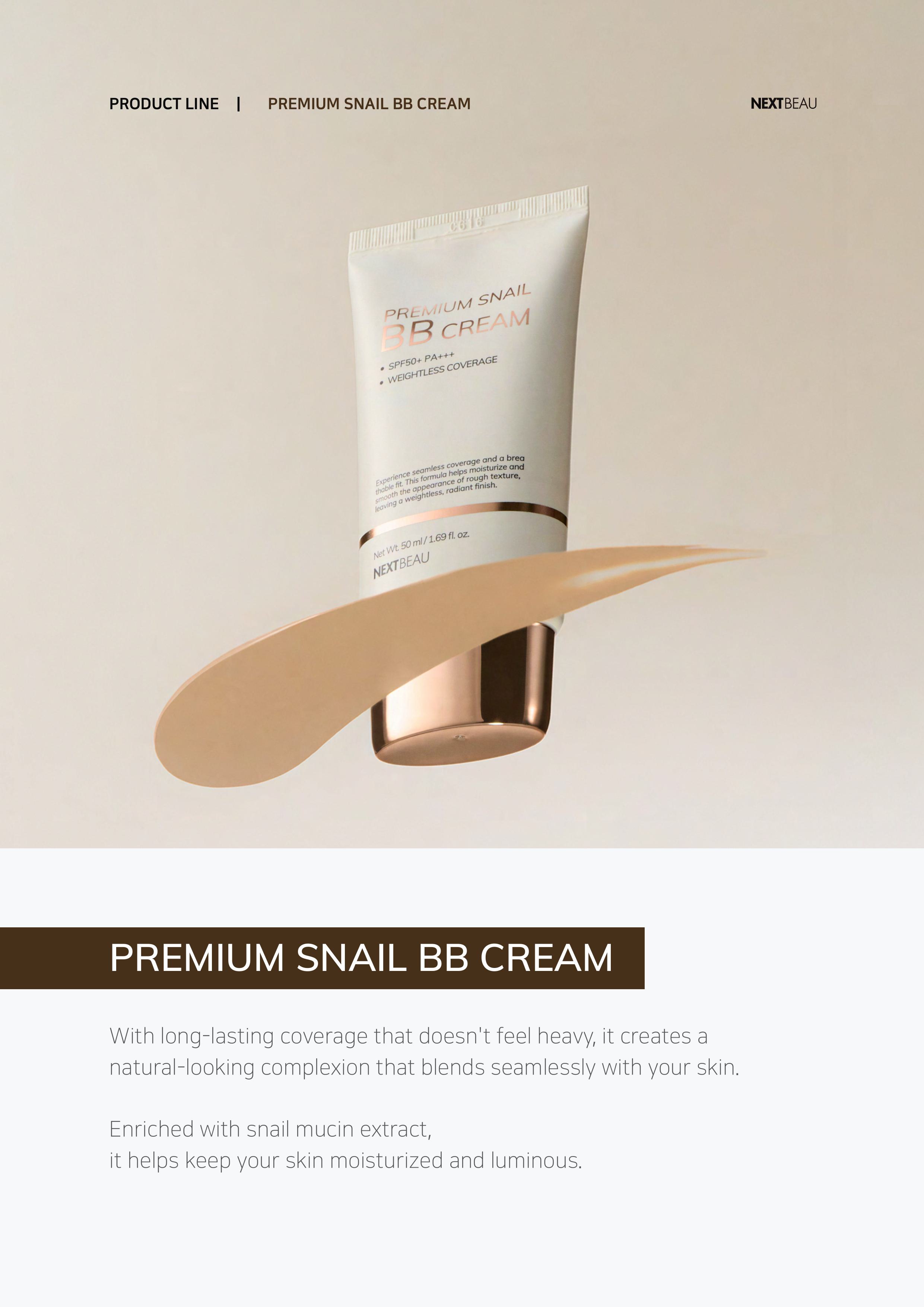 NEXTBEAU Premium Snail BB Cream SPF50+ PA+++