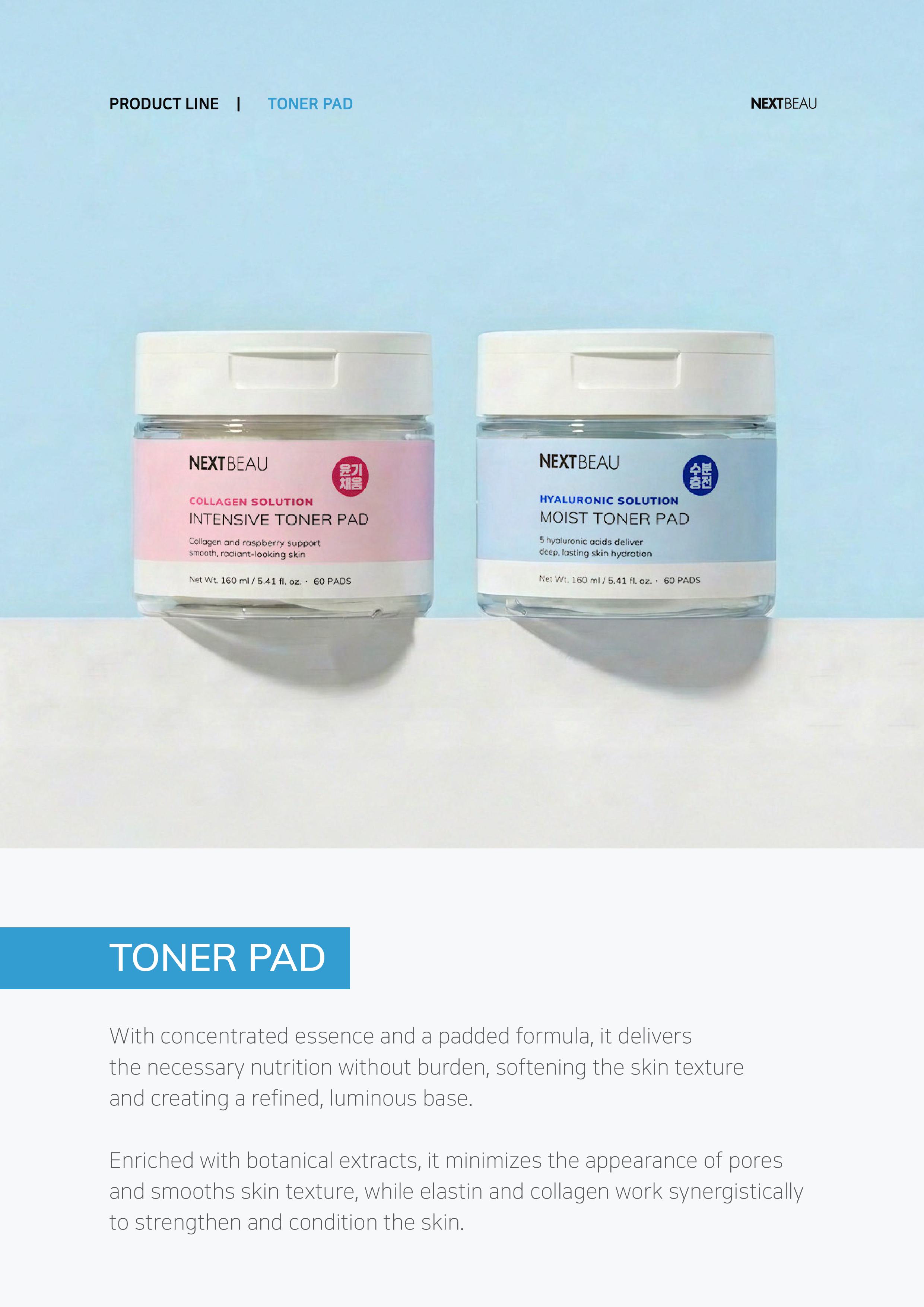 NEXTBEAU Toner Pad — Collagen Solution & Hyaluronic Solution
