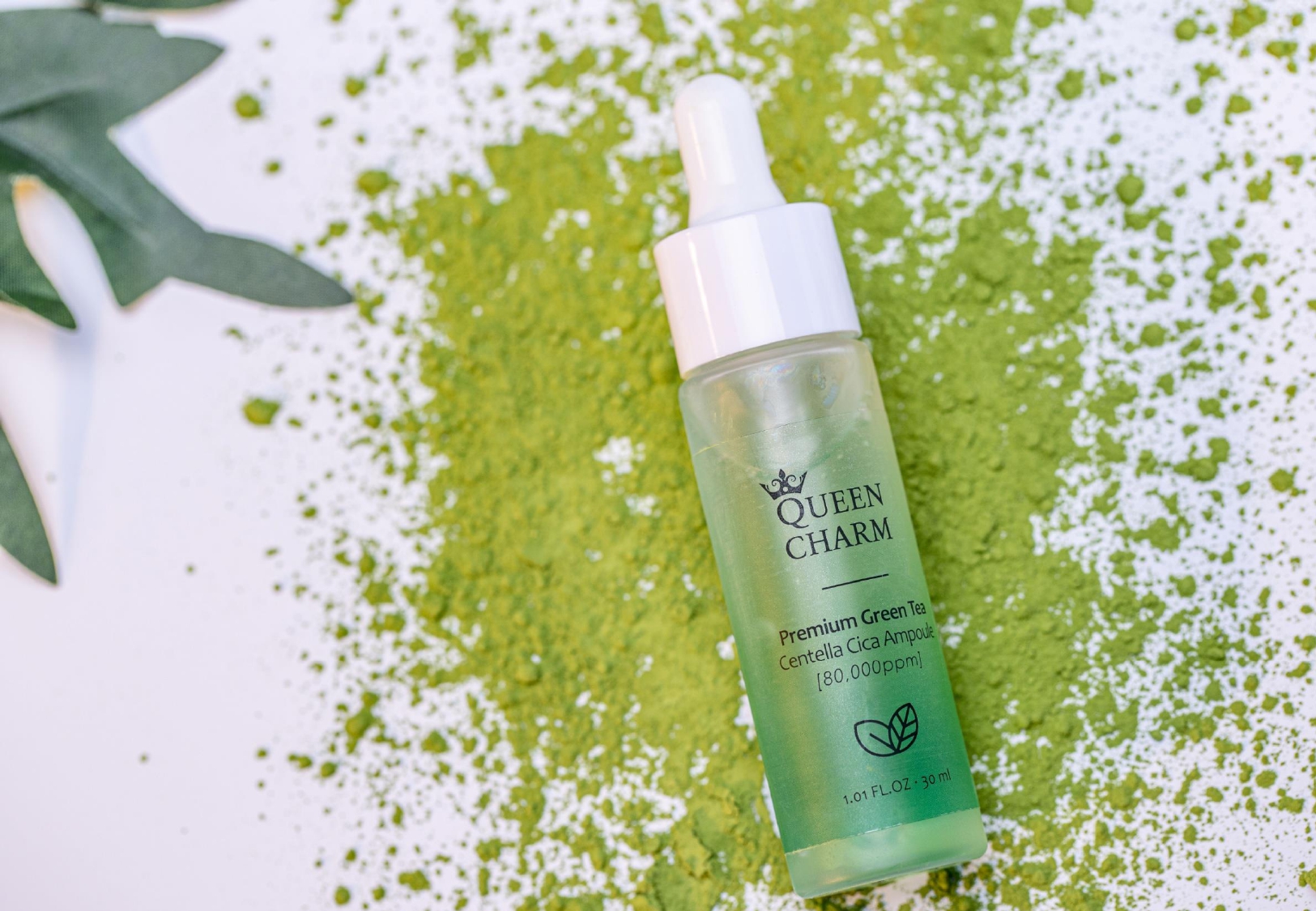 QUEEN CHARM Premium Green Tea Centella Cica Ampoule