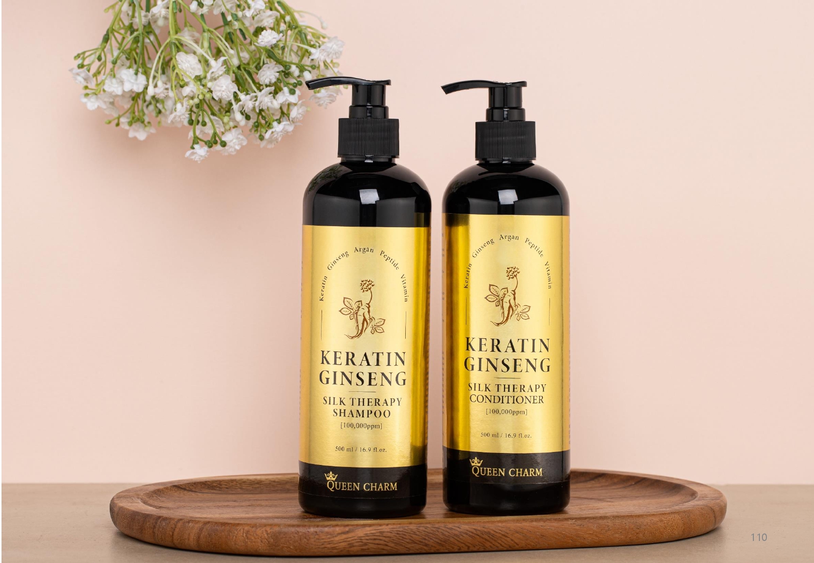QUEEN CHARM Keratin Ginseng Silk Therapy Shampoo & Conditioner